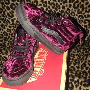 Toddler velvet vans! LIKE NEW!
